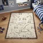 Personalized Golf Element Design Tassel Soft Throw Baby Blanket with Name Home Decor Baby Shower Birthday Gift for Newborns New Parents