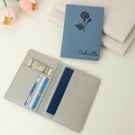 Spersonalizowany portfel ze skóry PU z motywem kwiatu urodzinowego, z imieniem i wieloma przegródkami na karty – prezent urodzinowy lub rocznicowy dla kobiety