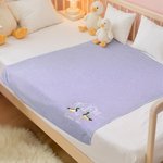 Personlig strikket babyteppe med mallardand, siv og initialer, med brodert navn – interiørdekorasjon, bursdags- og baby shower-gave til nyfødte og nybakte foreldre