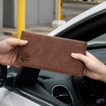 Personalized Classic Elements PU Leather Car Registration and Insurance Holder with Name and Initial Daily Use New Car Birthday Gift for Car Owners
