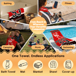 Personalised Ice Hockey Team Themed Quick Dry Oversized Beach Towel with Name Team and Serial Number Travel Birthday Gift for Ice Hockey Players