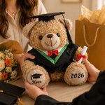 Personalised Graduation Cap Bachelor's Gown Plush Stuffed Teddy Bear with Year and Name Graduation Party Ceremony Gift for Graduates