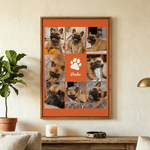 Personalised Multicolour Paw Print Photo Collage Canvas Prints Wall Decoration Ship from USA Pet Memorial Gift for Pet Owner