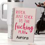 Personalized Love Heart Funny Text Spiral Notebook with Name Daily Use Sports Gift for Friend Fitness People