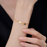 Personalised Photo Micro-Projection Heart Bracelet Dainty Jewellery Anniversary Birthday Gift for Mum Woman Girlfriend