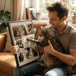 Personalised Multicolour Paw Print Photo Collage Canvas Prints Wall Decoration Ship from USA Pet Memorial Gift for Pet Owner