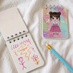 Personalised Cute Cartoon Character Spiral Kid Notebook with Name Daily Use Birthday Back to School Gift for Boys Girls