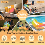 Personalised Classic Stripe Oversized Quick Dry Beach Towel with Name Summer Vacation Beach Party Birthday Gift for Friends Family