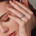 Personalised Sea Turtle Sterling Silver Ring with 1-8 Small Birthstones Dainty Jewellery Mother's Day Birthday Anniversary Gift for Mum Gran