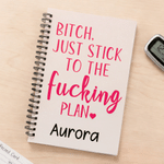 Personalized Love Heart Funny Text Spiral Notebook with Name Daily Use Sports Gift for Friend Fitness People
