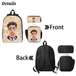 Personalised  Cartoon Character Backpack Lunch Bag Pencil Case Set with Name Daily Use Back to School Birthday Gift for Child Girl Boy