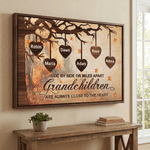 Personalized Grandchildren Family Tree Canvas Prints with 1-13 Names Home Decor Ship from USA Birthday Gift for Grandfather Grandmother