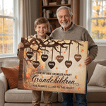 Personalized Grandchildren Family Tree Canvas Prints with 1-13 Names Home Decor Ship from USA Birthday Gift for Grandfather Grandmother