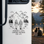 Personalized Tree and Mountain Romantic Adventure Couple Car Stickers with Names Windshield Camping Valentine Anniversary Gift for Husband Wife Couple