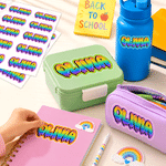 Personalized Multicolour Graffiti Name Waterproof Stickers Labels Back to School Birthday Gift for Boys Girls