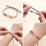 Personalized Adjustable 1-8 Birth Flowers Bracelet Dainty Jewelry Birthday Anniversary Gift for Mom Grandma