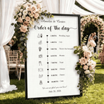Personalised Wedding Timeline Schedule Canvas Poster Frameless Framed Painting with Name and Date Wedding Engagement Party Gift for Couples