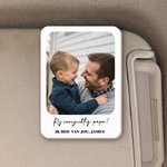 Gepersonaliseerde houten fotoclip voor zonneklep met tekst auto-accessoire verjaardagscadeau of jubileumcadeau voor mama papa of koppel