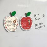 Personalised Apple Shape Cartoon Teacher Fridge Magnet with Text Back to School Birthday Teacher's Day Appreciation Gift for Teachers