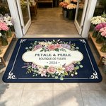 Paillasson antidérapant pesonnalisé avec texte - Style de fleurs rétro - Cadeau pensaison de crémaillère pour fleuriste amoureux des fleurs
