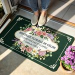 Paillasson antidérapant pesonnalisé avec texte - Style de fleurs rétro - Cadeau pensaison de crémaillère pour fleuriste amoureux des fleurs