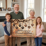 Personalized Grandchildren Family Tree Canvas Prints with 1-13 Names Home Decor Ship from USA Birthday Gift for Grandfather Grandmother