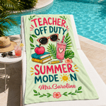 Personalized Beach Chair Palm Tree Quick Dry Oversized Beach Towel with Name Beach Party Birthday Gift for Teacher Woman