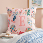 Personalised Starfish Sea Animal Pattern Soft Cushion Cover with Initial Home Decor Summer Pool Party Birthday Gift for Girl Woman Friend