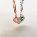 Personalized Birthstone Heart Magnetic Couple Bracelets Matching Promise Jewellery Set Anniversary Birthday Gift for Girlfriend Boyfriend Lover