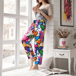 Personalisierte Pyjamahose im Graffiti-Stil mit Herzmotiv buntem Namen und Kordelzug Alltagskleidung Geburtstag Geschenk für Familie Kinder