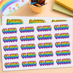 Personalized Multicolour Graffiti Name Waterproof Stickers Labels Back to School Birthday Gift for Boys Girls