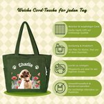 Personalisierter Haustier-Foto Shopper mit Geburtsblumen Namen | großes Fassungsvermögen | Cord Tasche | Tote Bag | Geburtstag Geschenk für Frauchen