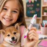 Personalized Plaid Pet Face Photo 3 in 1 Ballpoint Pen with Name Daily Use Back to School Gift for Pet Owners Students