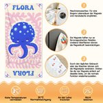 Personalisiertes großes Magnet-Strandtuch mit Meerestier und Namen | schnelltrocknend | Sommer Urlaub Outdoor Geburtstag Geschenk für Familie Freunde