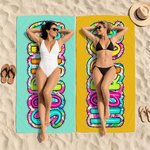 Personalised Multicolour Paisley Style Name Oversized Quick Dry Magnetic Beach Towel Summer Vacation Party Birthday Gift for Women Girls
