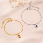 Personalized Birthstone Heart Magnetic Couple Bracelets Matching Promise Jewellery Set Anniversary Birthday Gift for Girlfriend Boyfriend Lover