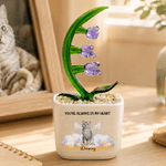 Personalized You're Always in My Heart Angel Wing Pet Photo Glass Plant Pot with Name Home Decor Memorial Sympathy Loss of Pet Gift for Pet Lover