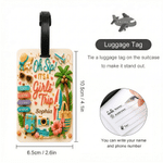 Personalisierter, farbenfroher Kofferanhänger von „Oh Sip It“ mit der Aufschrift „It’s a Girl’s Trip“ und Namen – das perfekte Geschenk für Sommerurlaub, Reisen, Geburtstage, Reisende, beste Freundinn