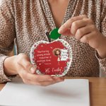 Personalised Apple Shape Cartoon Teacher Fridge Magnet with Text Back to School Birthday Teacher's Day Appreciation Gift for Teachers