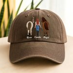 Personalized Cartoon Character Horse Back View Baseball Cap with Name Daily Wear Birthday Gift for Friends Horse Lovers