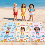 Personalized Cute Cartoon Diving Character Oversized Quick Dry Beach Towel with Name Beach Party Birthday Gift for Kids