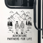Personalized Tree and Mountain Romantic Adventure Couple Car Stickers with Names Windshield Camping Valentine Anniversary Gift for Husband Wife Couple