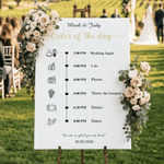 Personalised Wedding Timeline Schedule Canvas Poster Frameless Framed Painting with Name and Date Wedding Engagement Party Gift for Couples