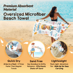 Personalized Cute Cartoon Diving Character Oversized Quick Dry Beach Towel with Name Beach Party Birthday Gift for Kids