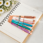 Personalised Flat Illustration Birth Flower Glitter Liquid Sand Ballpoint Pen with Name Graduation Birthday Wedding Gift for Women Students  Teachers