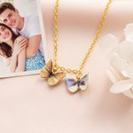 Personalised 1-10 Birth Butterflies Necklace Dainty Jewellery Mother's Day Birthday Anniversary Gift for Mum Woman