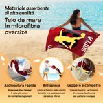 Telo mare personalizzato con nome e numero, asciugatura rapida, silhouette calciatore - Regalo estivo per amanti di calcio
