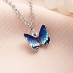 Personalised 1-10 Birth Butterflies Necklace Dainty Jewellery Mother's Day Birthday Anniversary Gift for Mum Woman