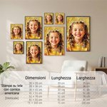 Stampa su tela personalizzata con cornice, foto stile pittura a olio moderna e nome - Regalo di anniversario e nuova casa per famiglie e amici