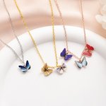 Personalised 1-10 Birth Butterflies Necklace Dainty Jewellery Mother's Day Birthday Anniversary Gift for Mum Woman